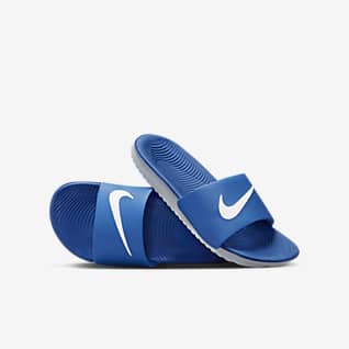 nike flip flops blue