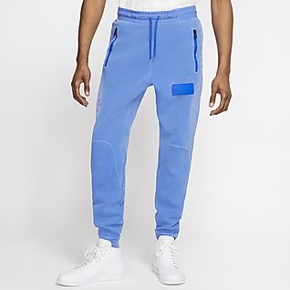 blue and white nike joggers
