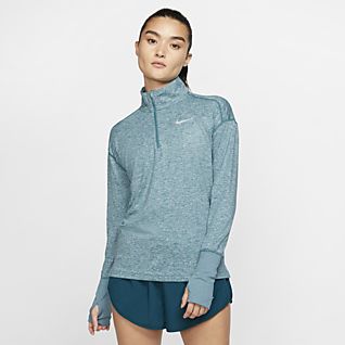 nike women's half zip running top grey