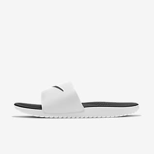 nike sandals white and black