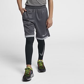 Saraca Core Boys Youth Compression 3/4 Capri Pants Athletic Tights Running Leggi 