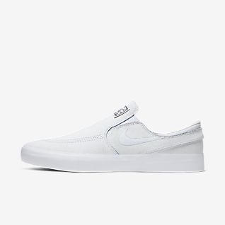 white nike slip on shoes