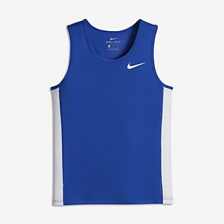 BOYS AIR JORDAN SLEEVELESS VEST TANK TOP SIZE 6 BLUE NEW