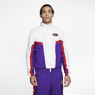 throwback woven basketball jacket
