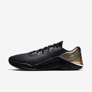 gold training shoes