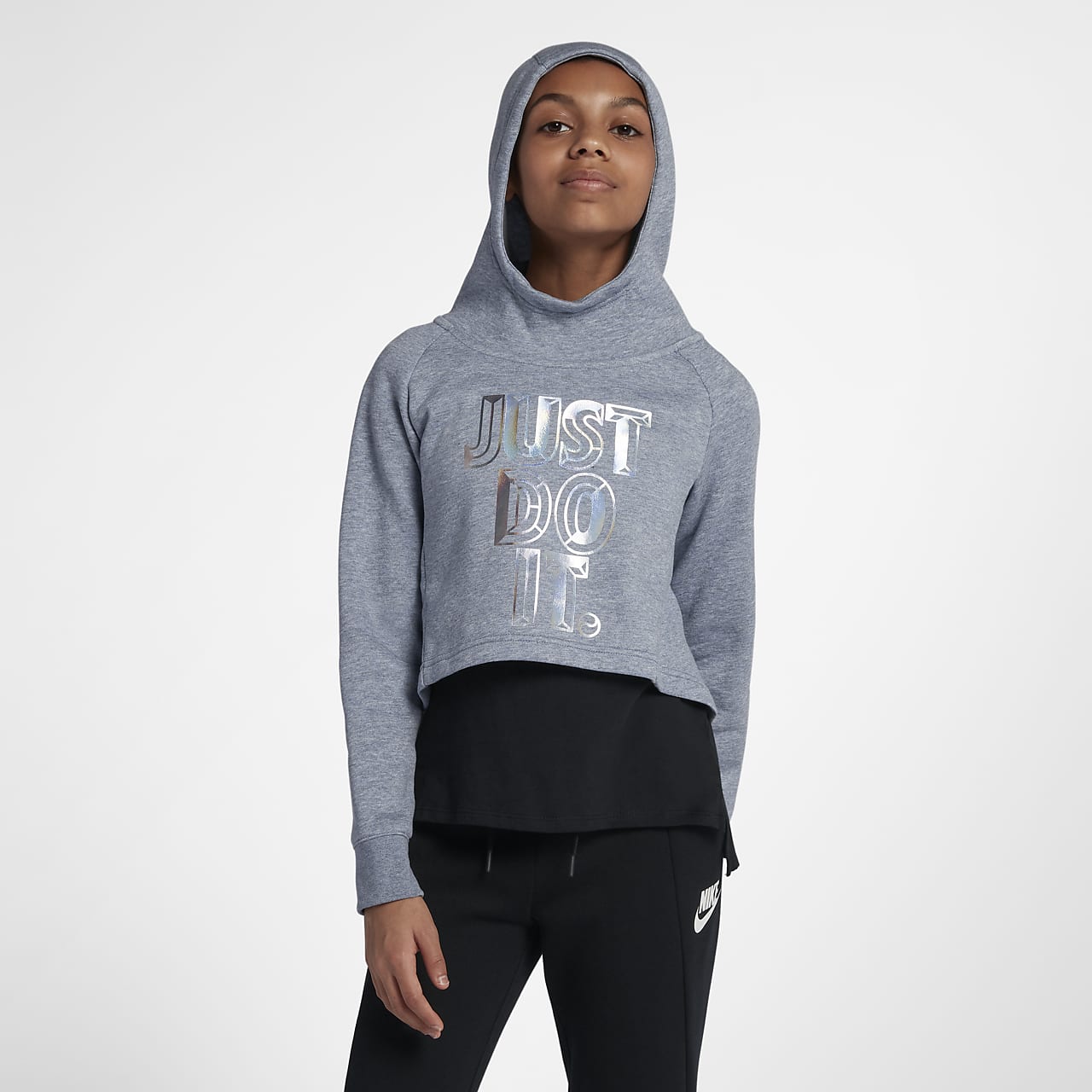 nike just do it cropped hoodie
