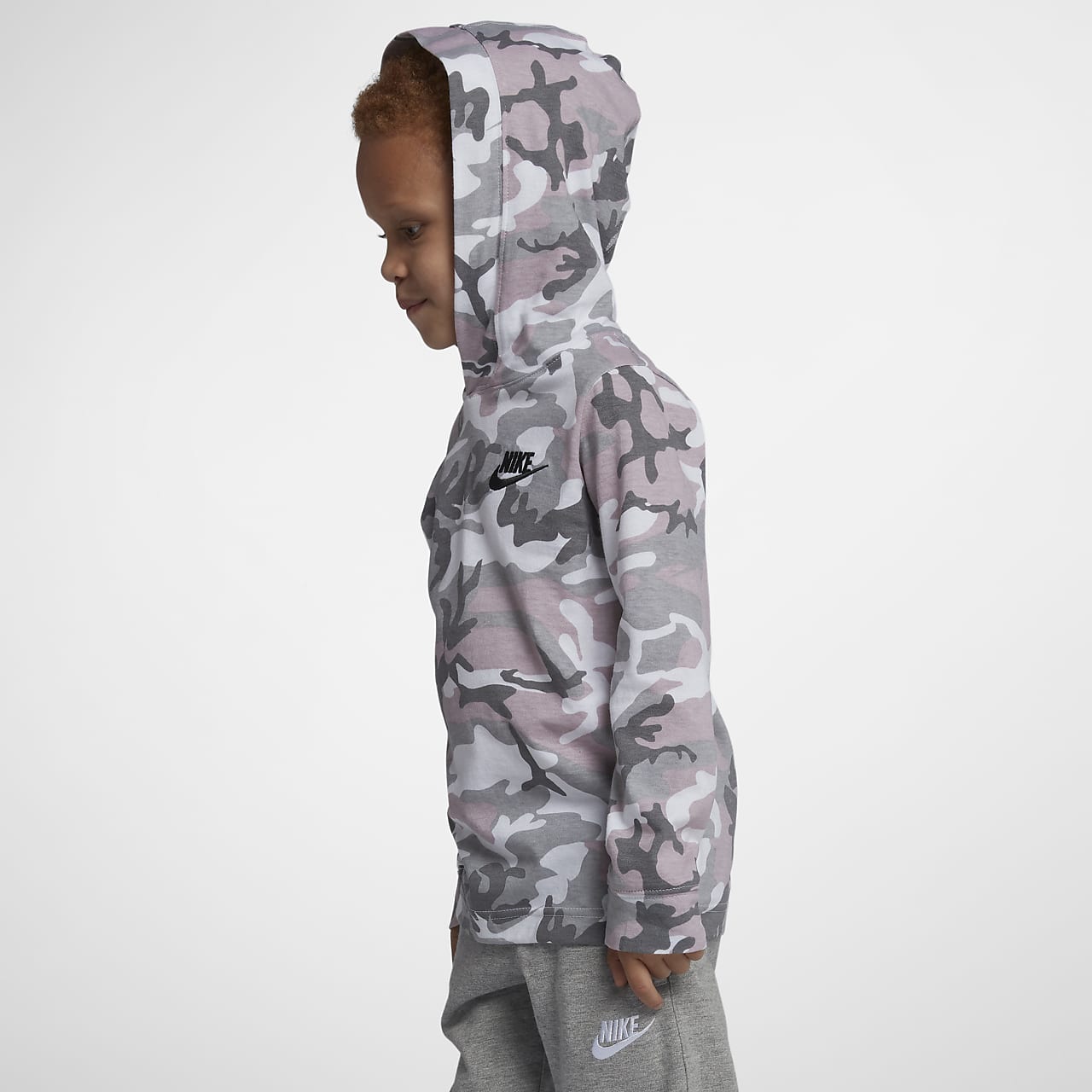 nike camo hoodie junior