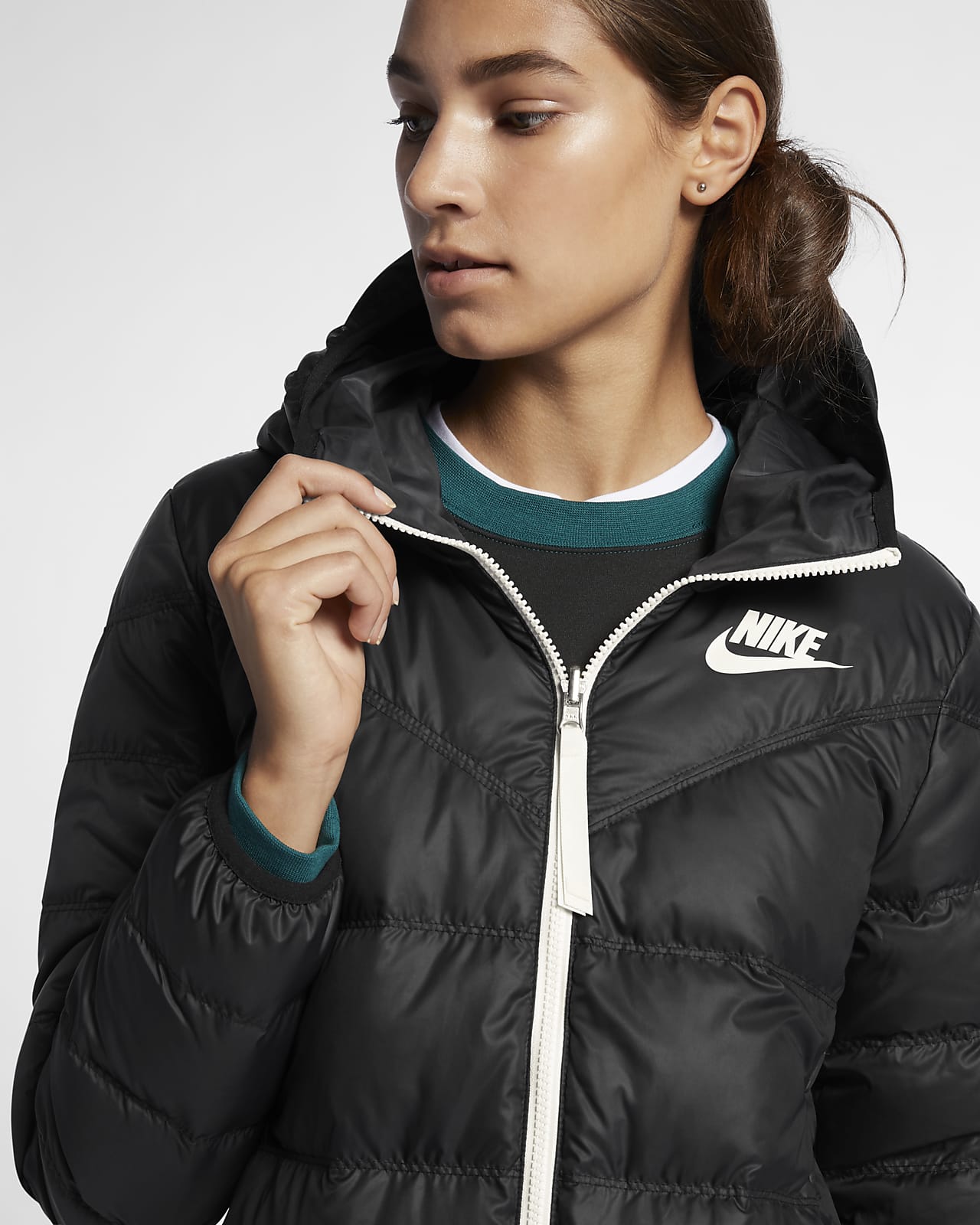 women's reversible down fill jacket