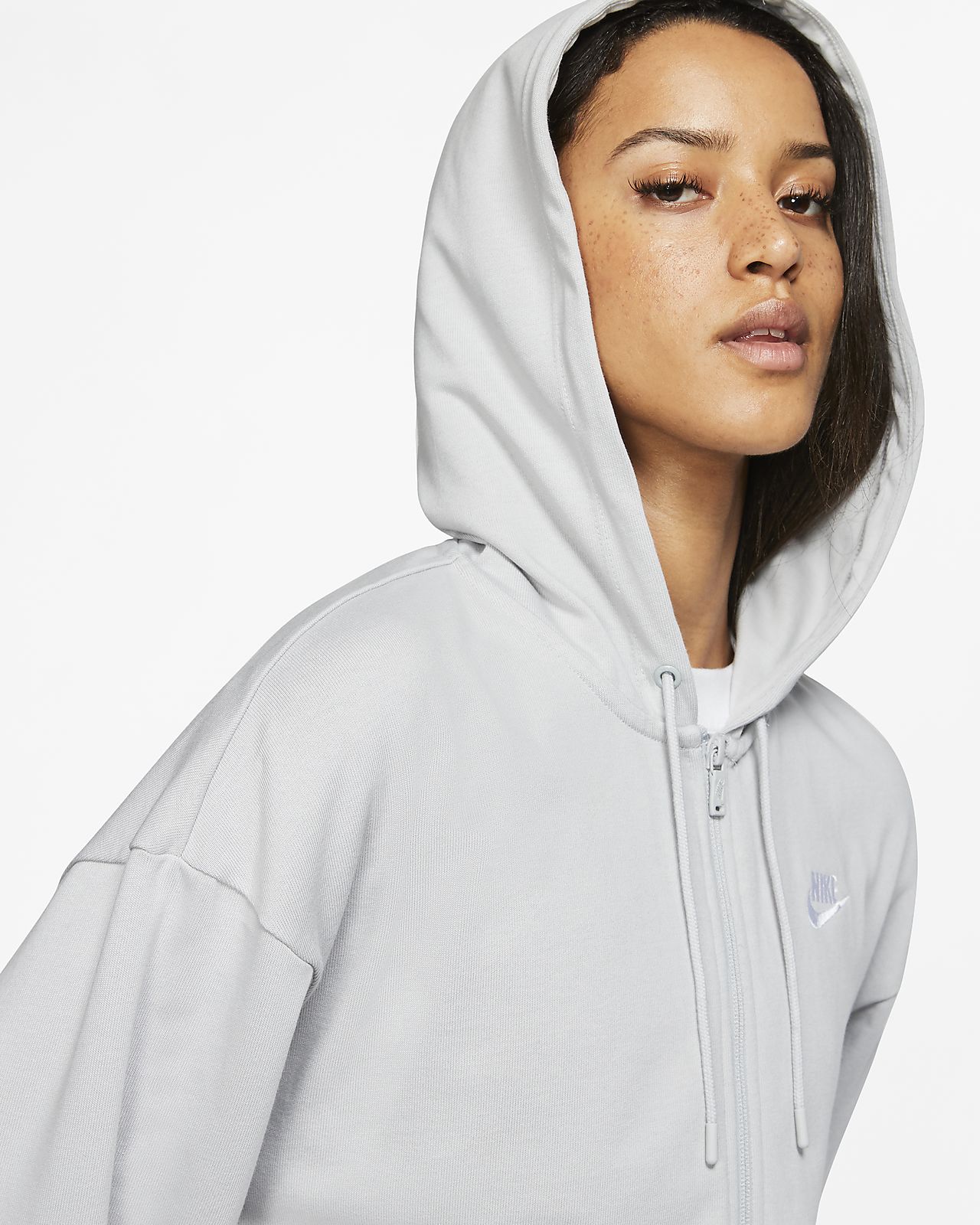 white nike zip hoodie