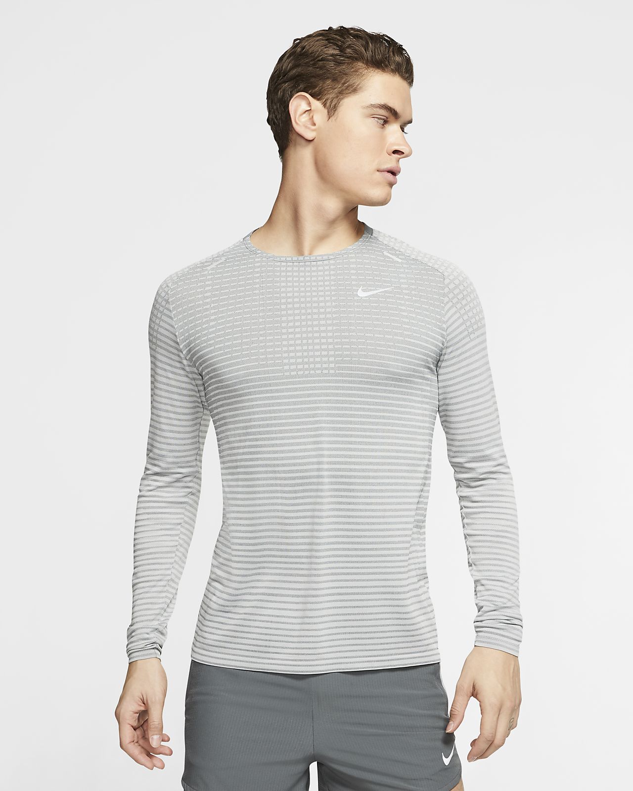 nike men's techknit ultra running long sleeve shirt
