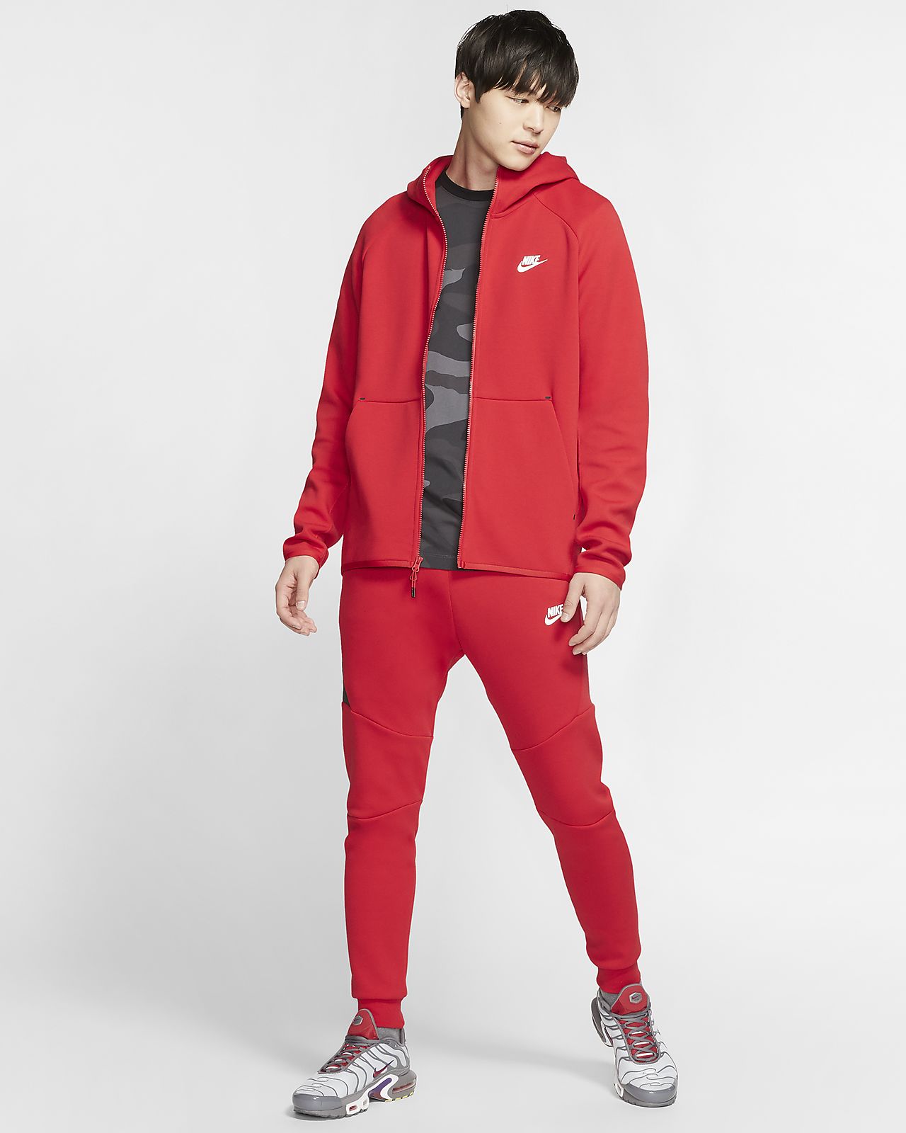 red nike jogger suit