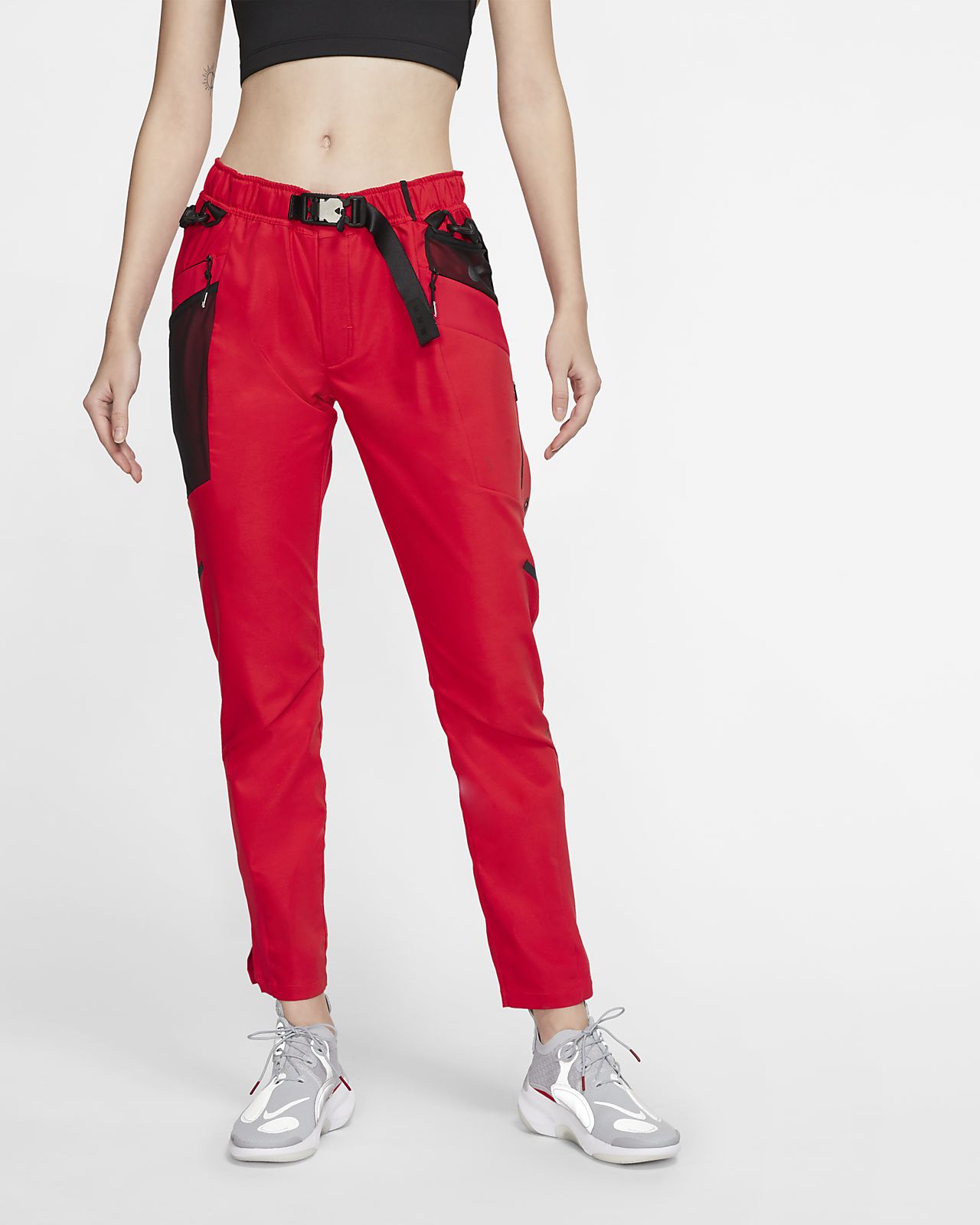 red nike pants womens