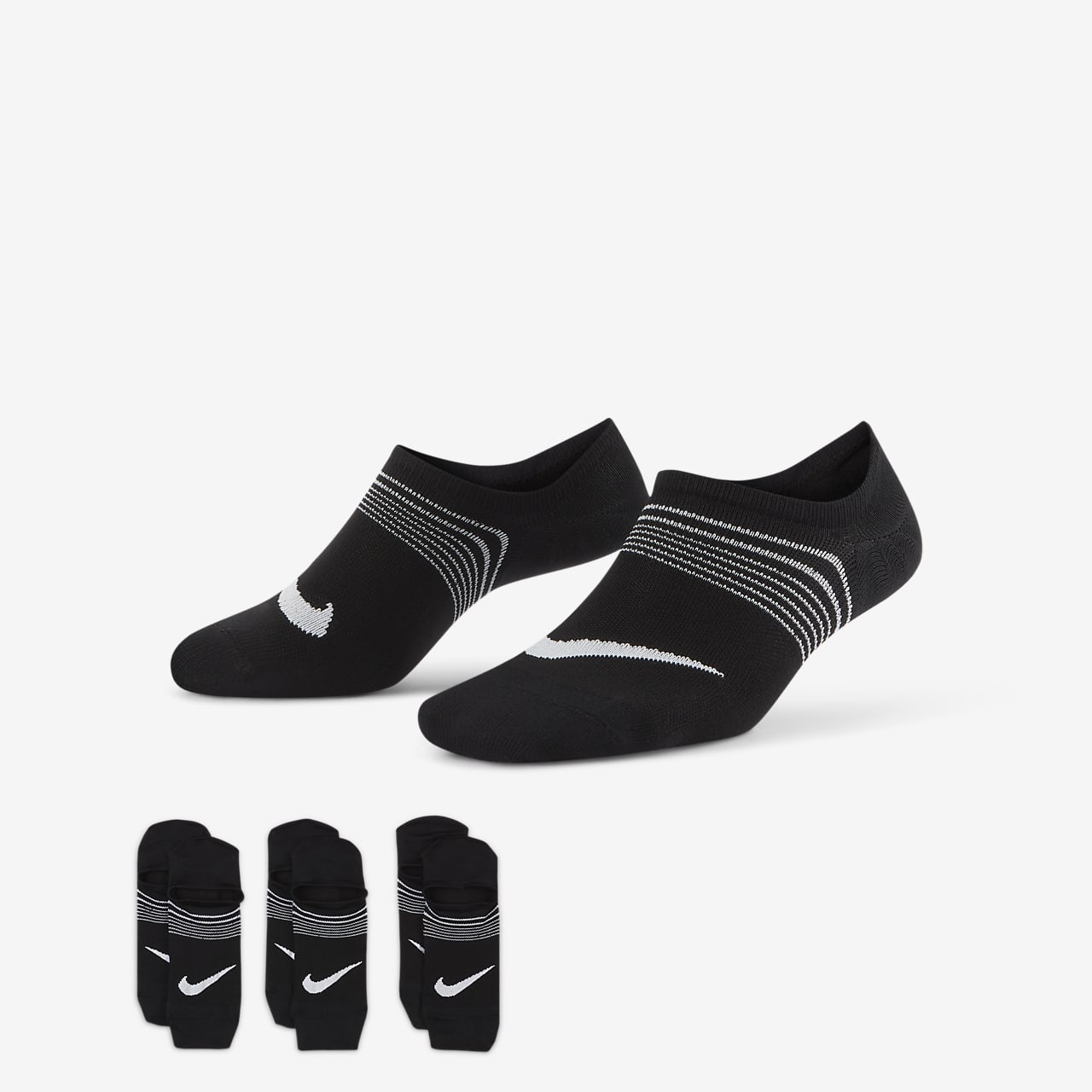 Socquettes ouvertes de training Nike Everyday Plus Lightweight pour Femme (3 paires) Socquettes ouvertes de training Nike Everyday Plus Lightweight pour Femme (3 paires)