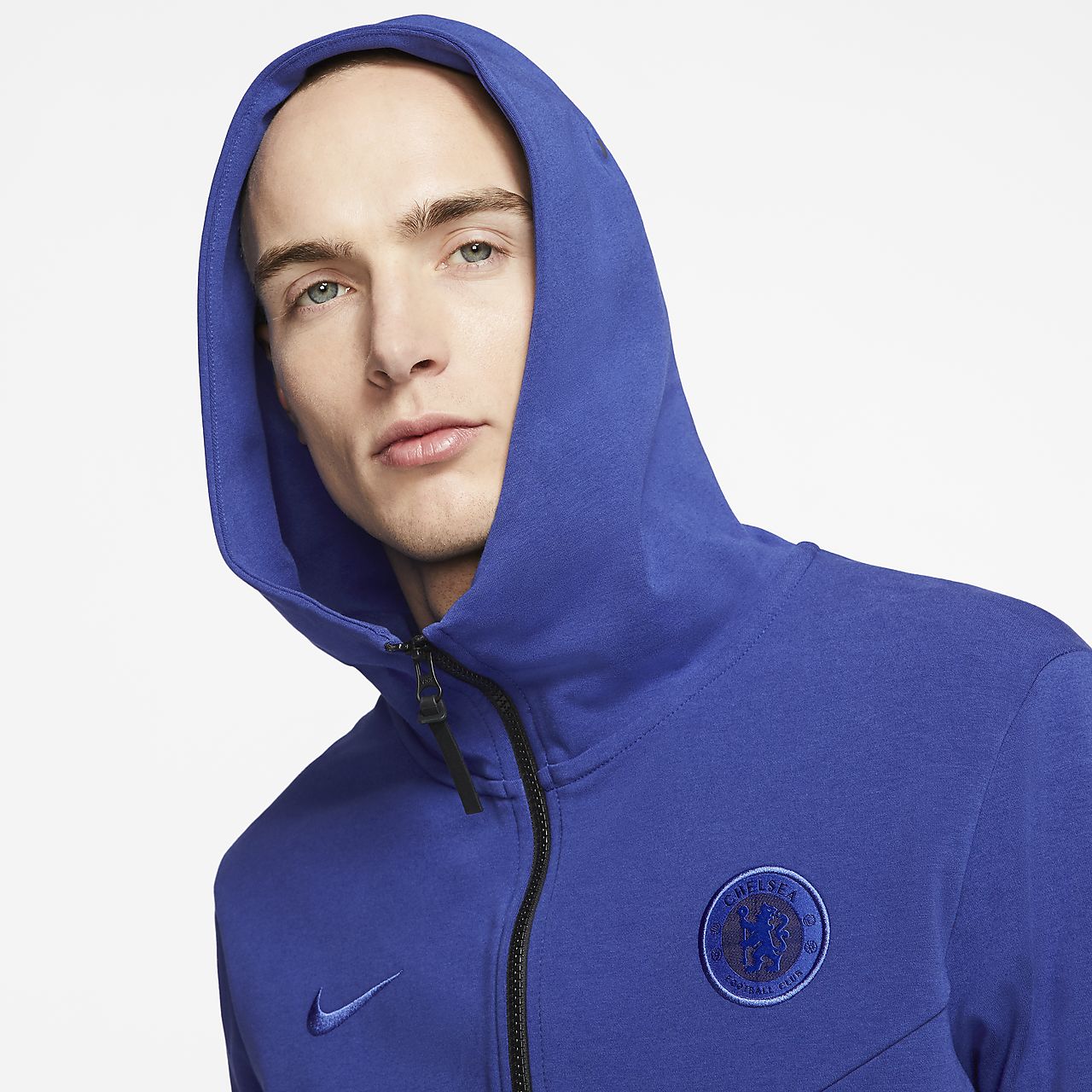 blue nike tech hoodie