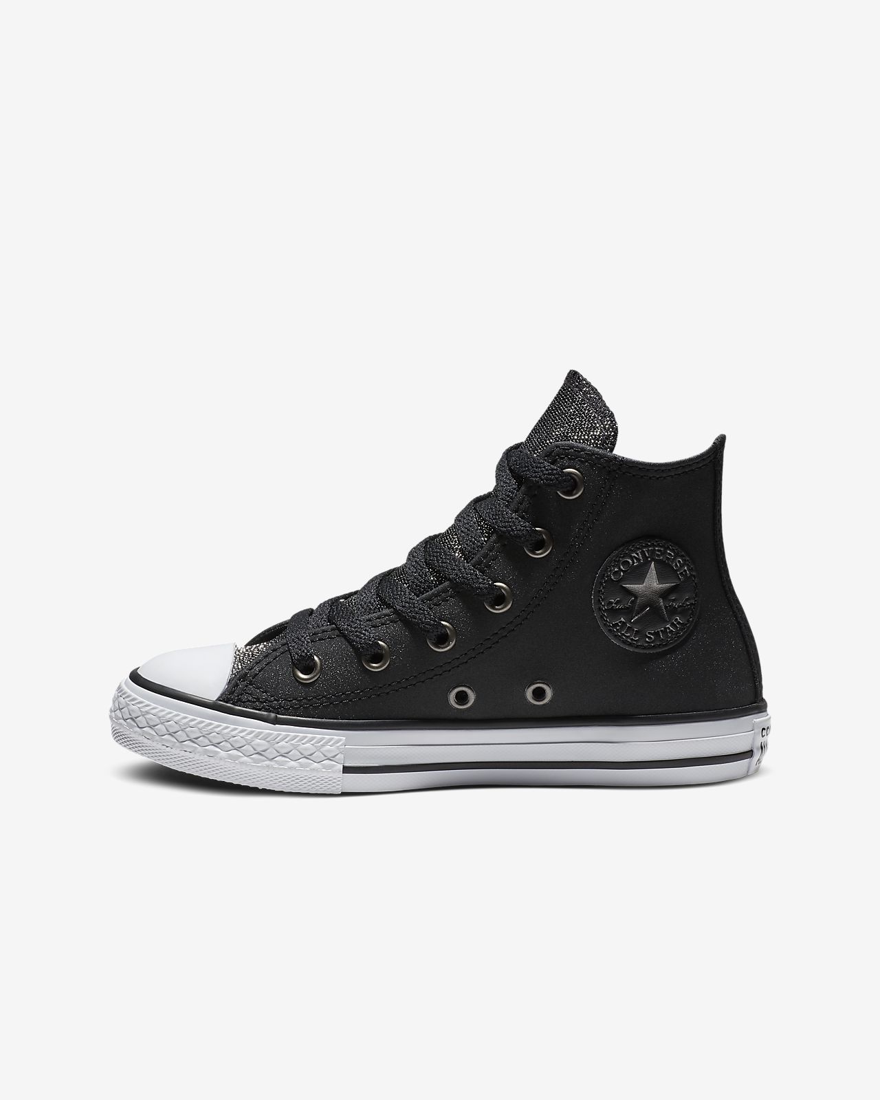 Converse Chuck Taylor All Star Graphite Glitter Leather High Top Big ...