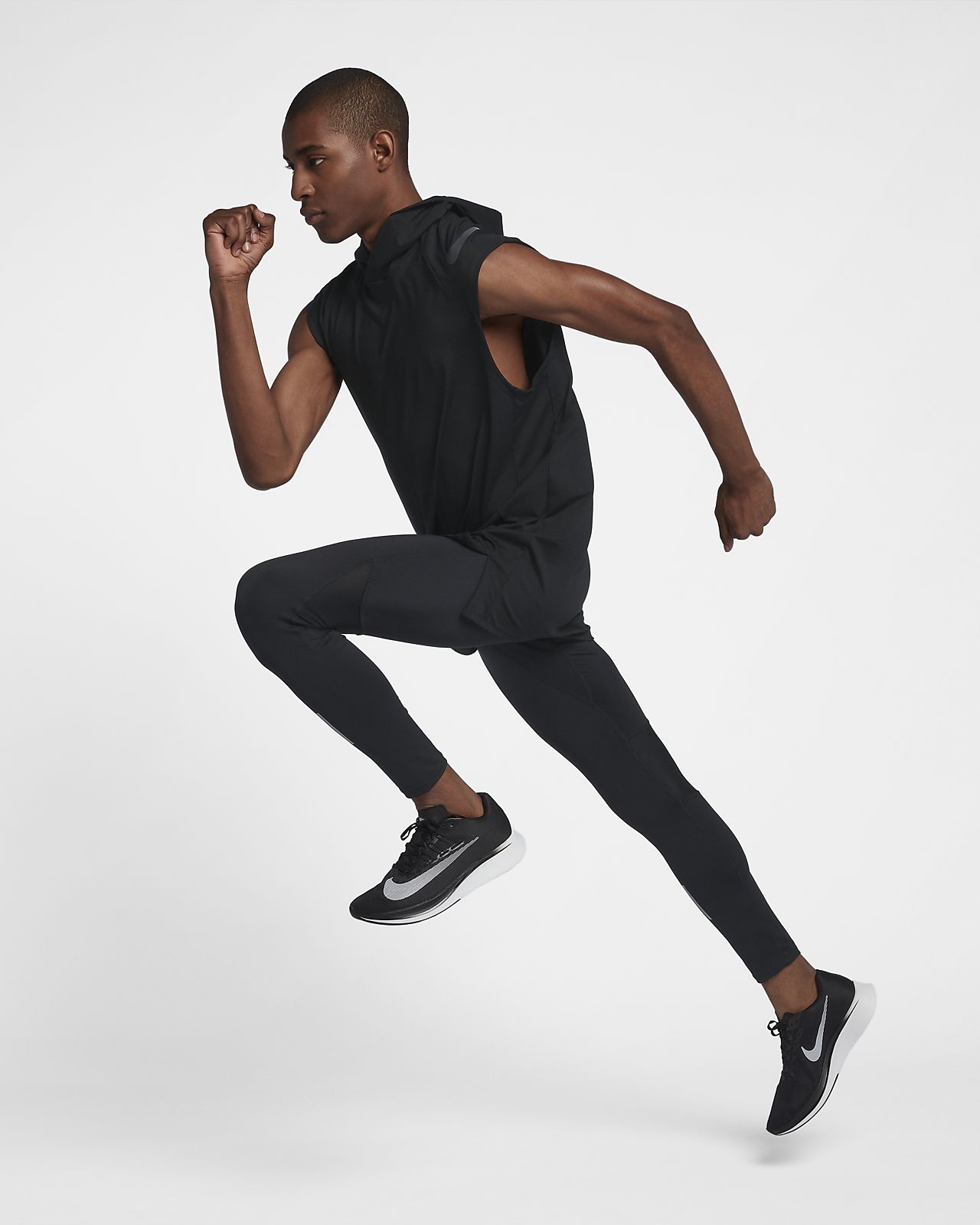 nike element sleeveless running hoodie mens