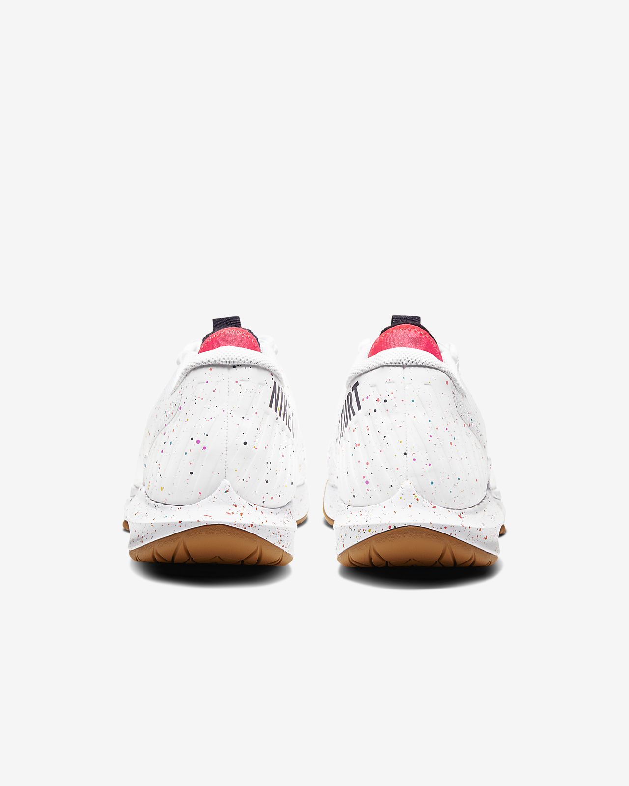 men's air zoom zero tennis shoes white and laser crimson