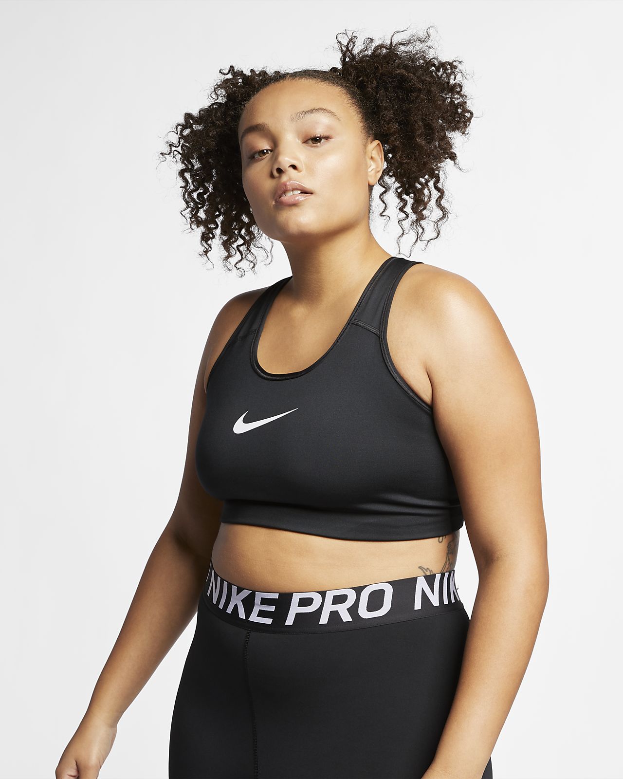 Sport-BH Nike Swoosh med mediumstÃ¶d (Plus Size)