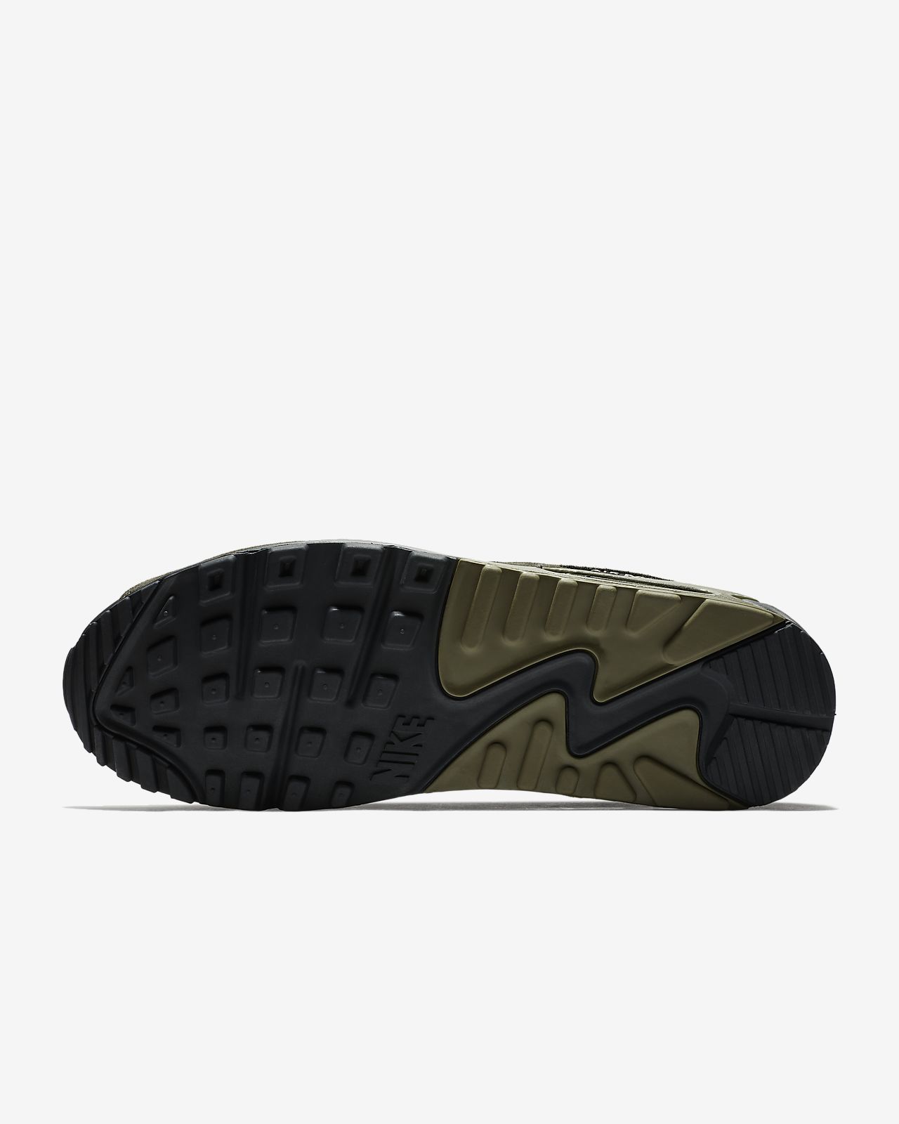 scarpa nike air max 90 leather nero/sequoia/medium olive 302519-014