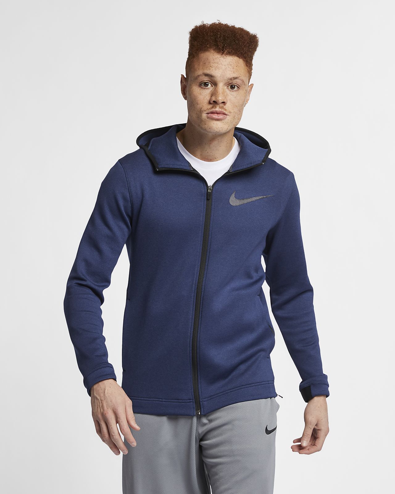 Nike Therma Flex Showtime Men's Full Zip Basketball Hoodie Men's Black Air Max Ft Full Zip Hoodie