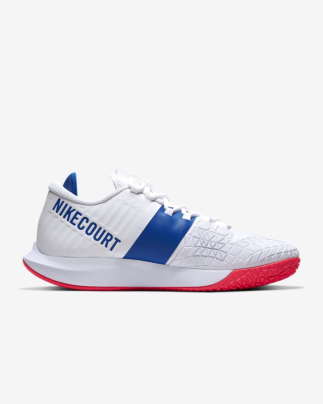 men's court air zoom zero tennis shoes white and game royal