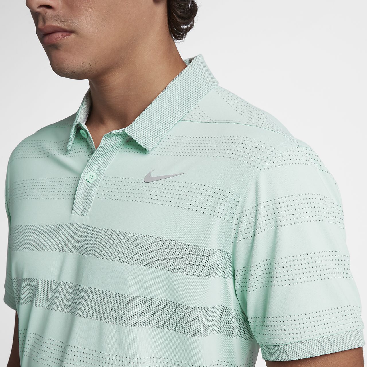 nike men's techknit stripe golf polo