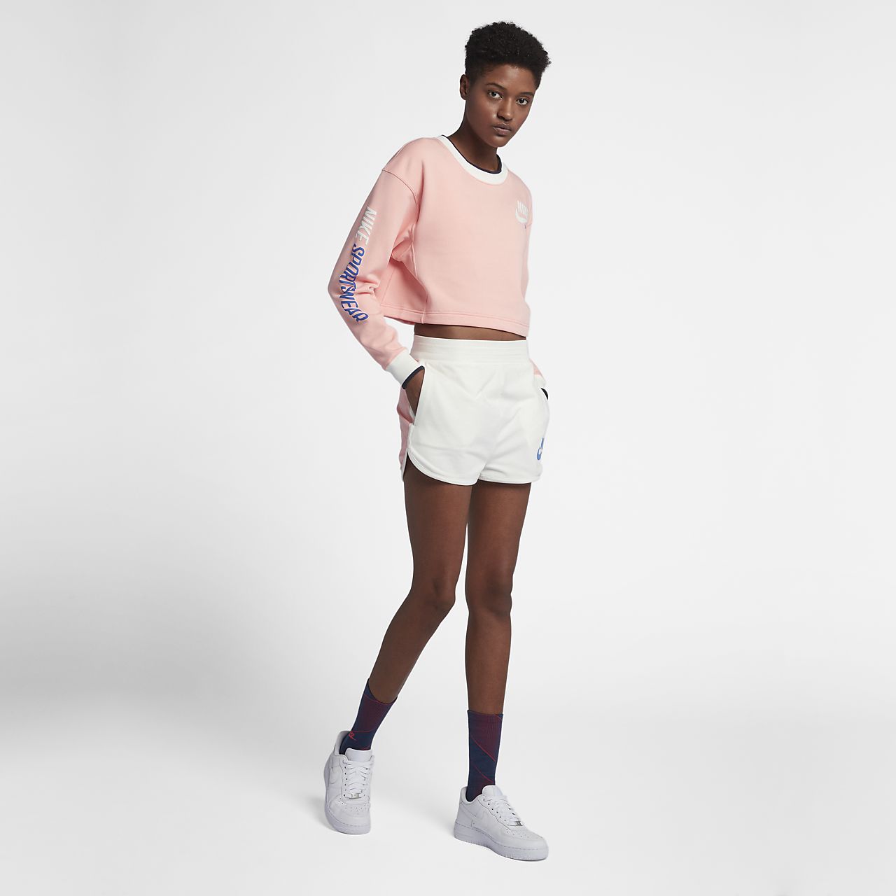 nike reversible archive crop crew