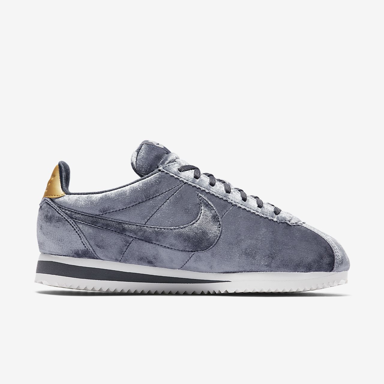 nike cortez velvet grey