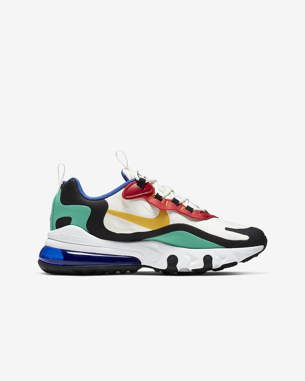 Nike Air Max 270 React White Black Blue Red Kids' Running Shoes Nike Air Max 270 React White Black Blue Red Kids' Running Shoes