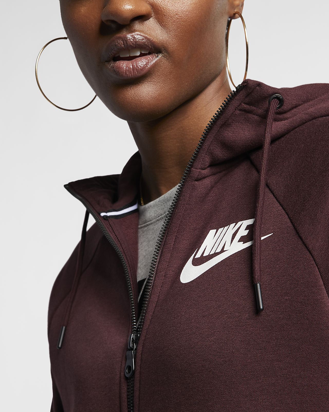 nike women's sportswear rally hoodie burgundy