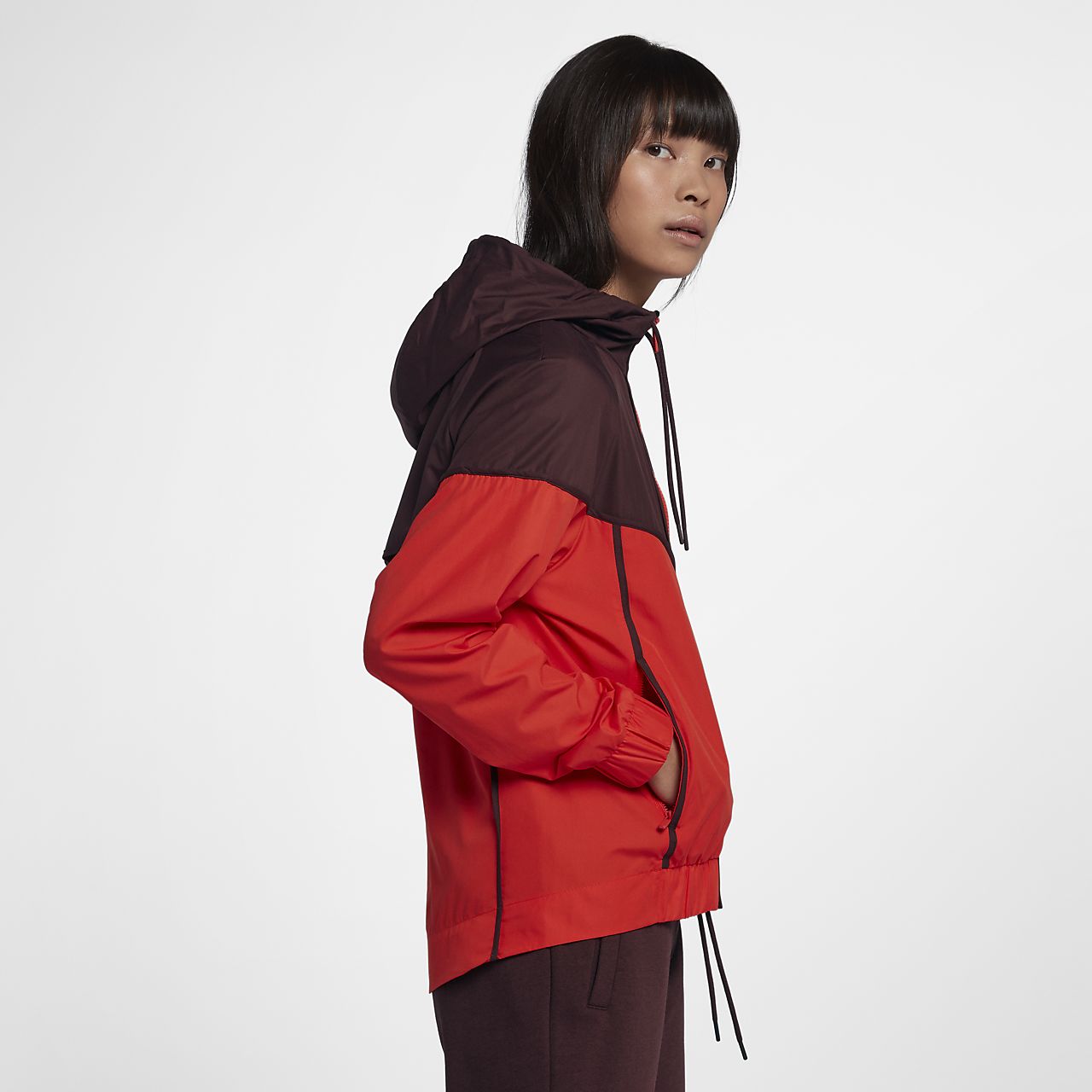 women's nike sportswear windrunner long hooded wind jacket