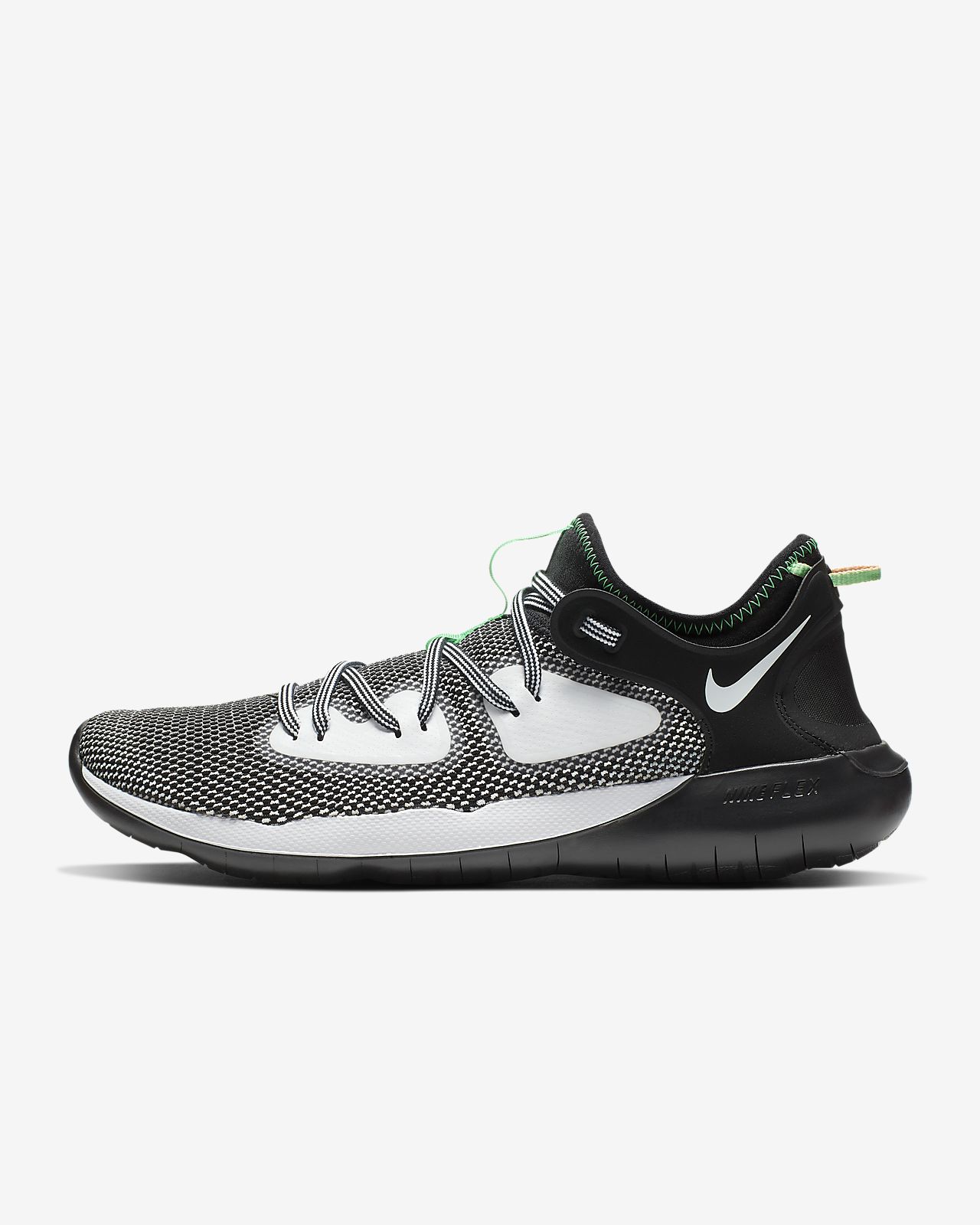nike men's flex rn 2019 black running shoes