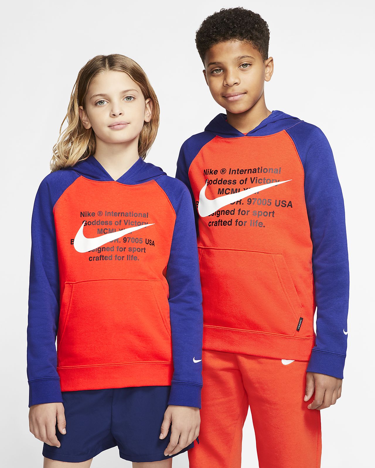 nike international hoodie orange