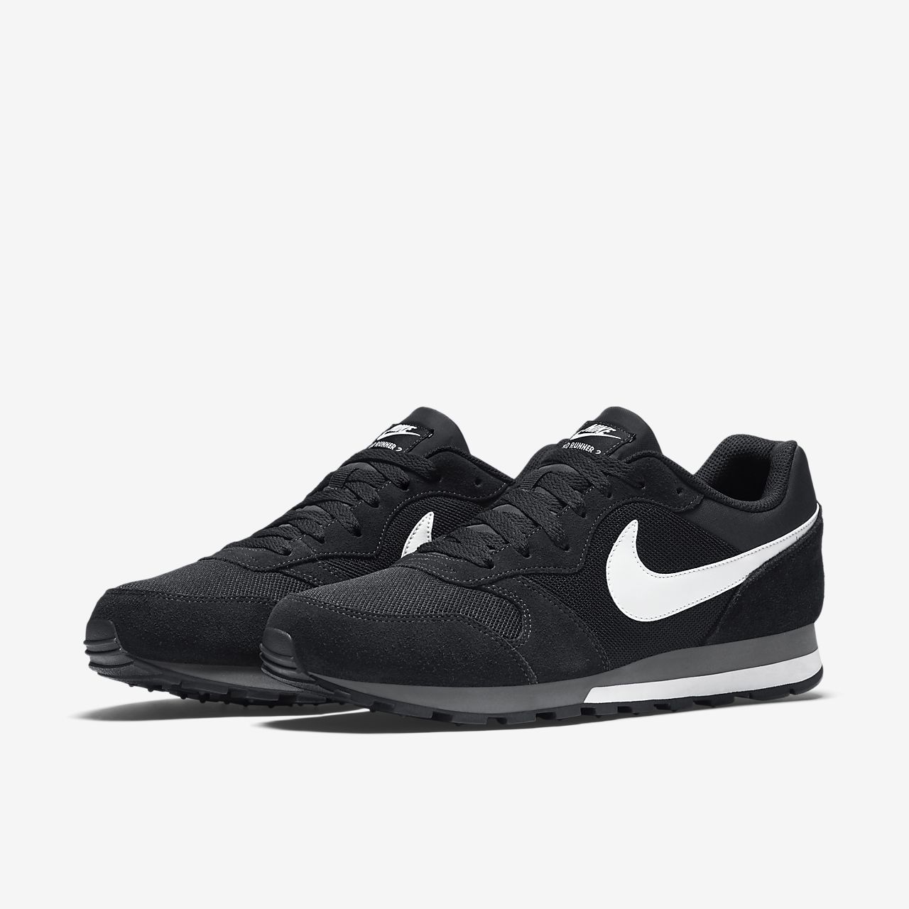 black and white nike runners