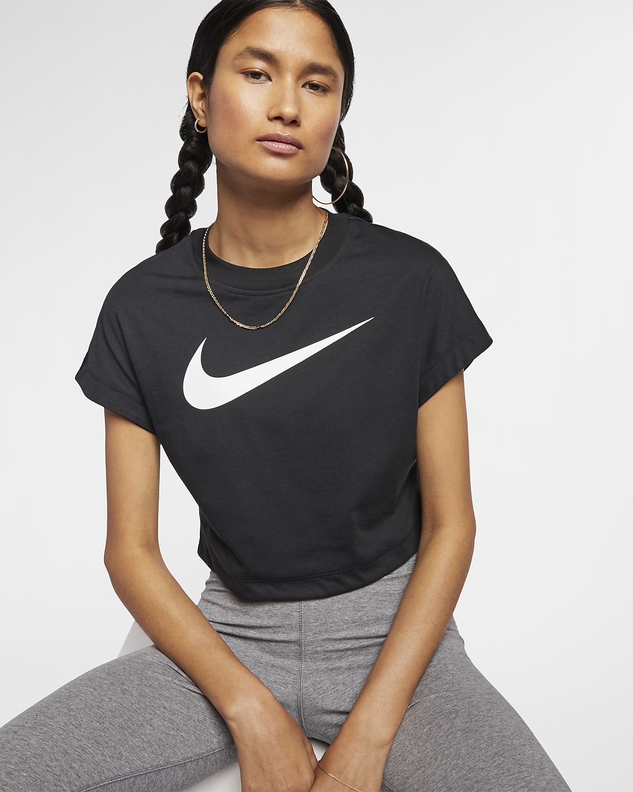 nike swoosh crop top