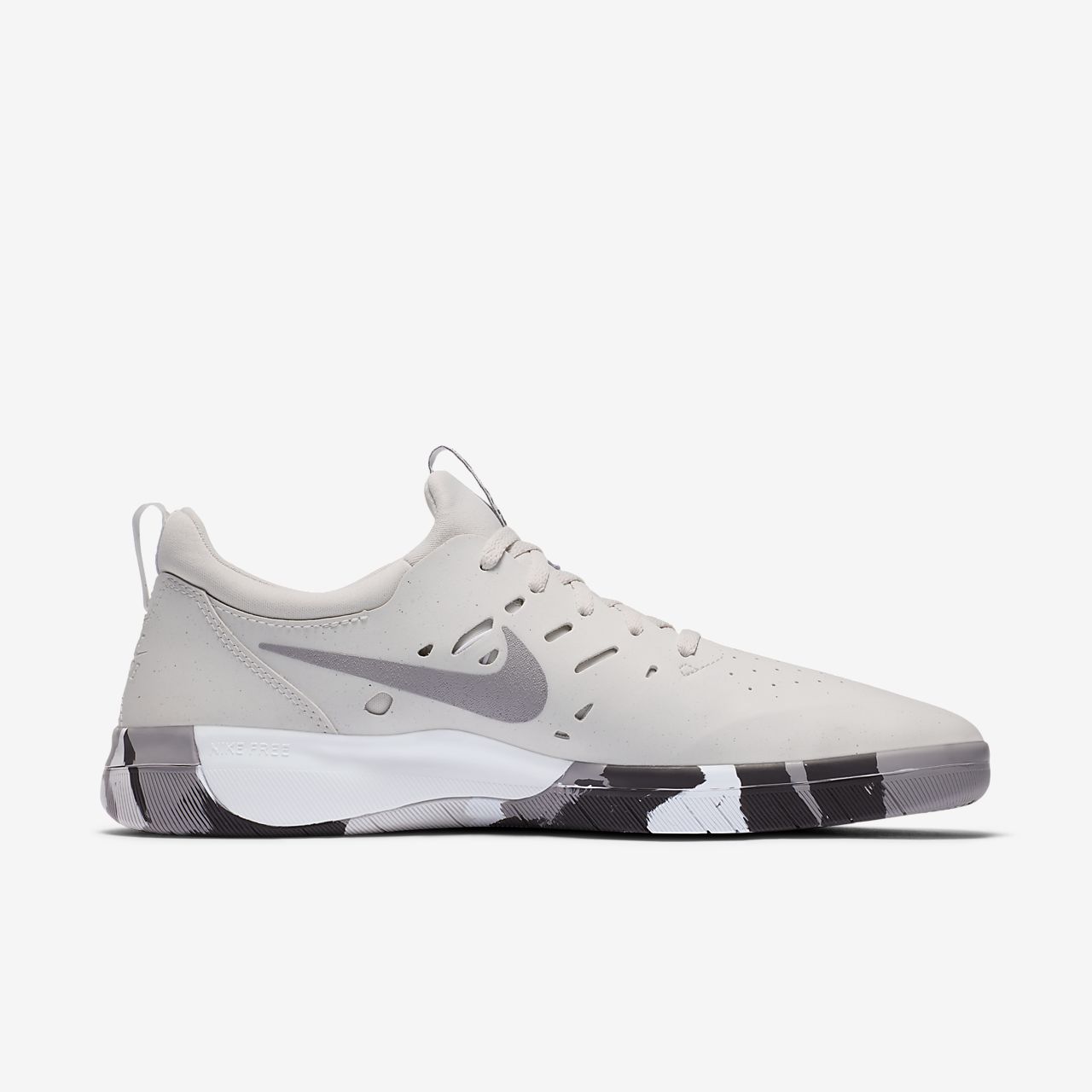 Nike SB Nyjah Free Premium Skateboardschuh. Nike LU NIKE SB Nyjah Free Sneaker für Herren Weiß