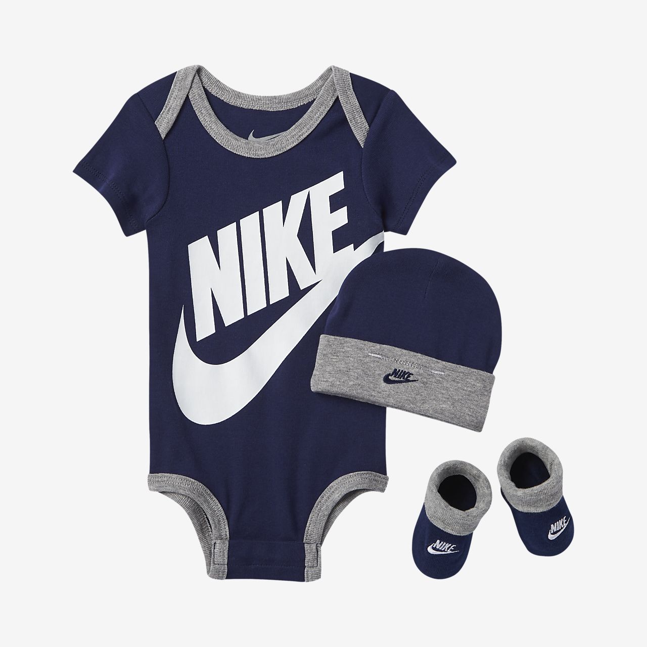 Nike Sportswear Infant Bodysuit, Beanie and Booties Box Set. Nike.com