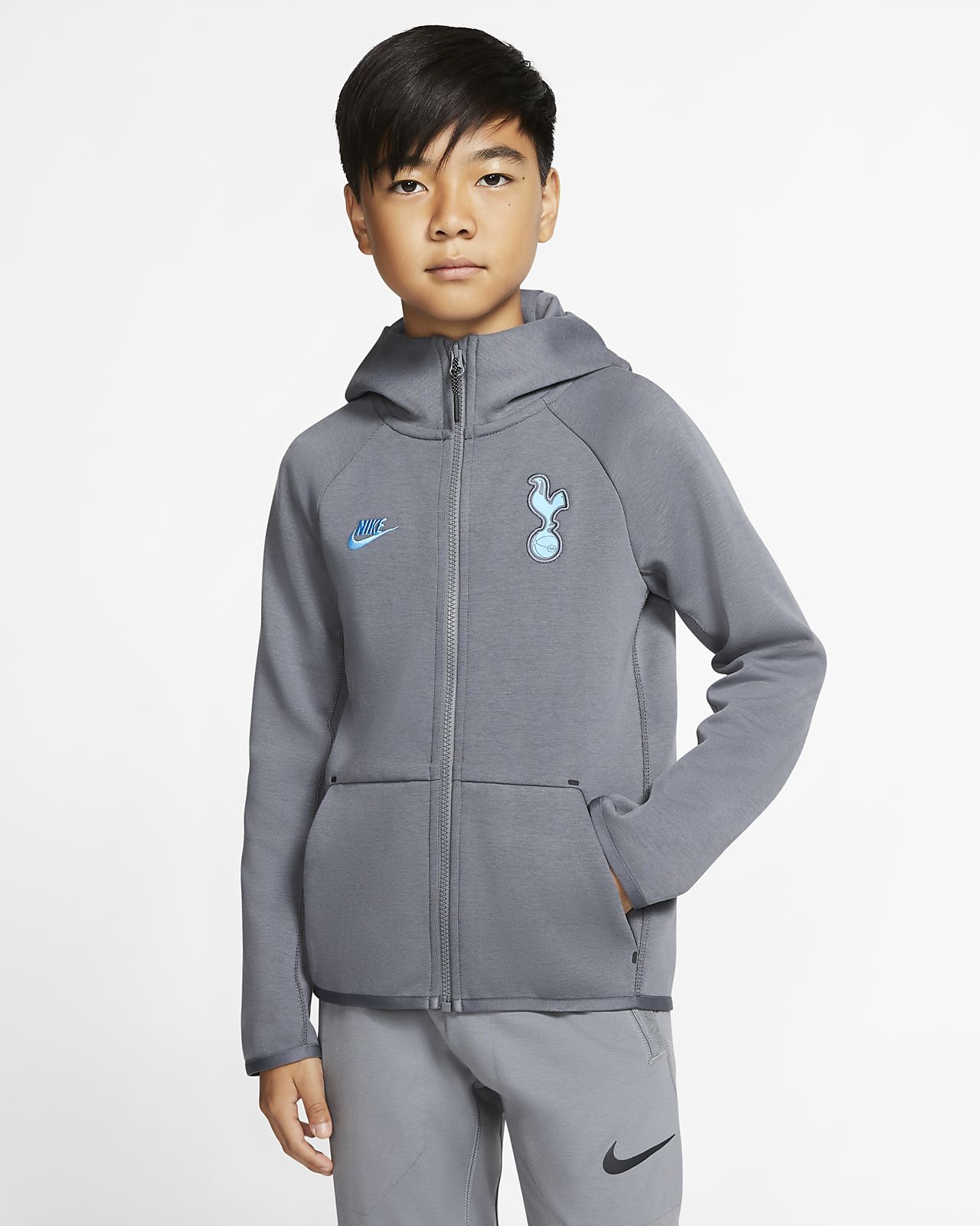 Tottenham Hotspur Tech Fleece Essentials Older Kids' Full-Zip Hoodie. Nike  BE