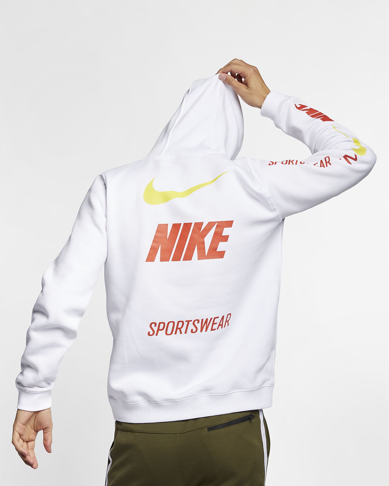 nike sportswear club hoodie white