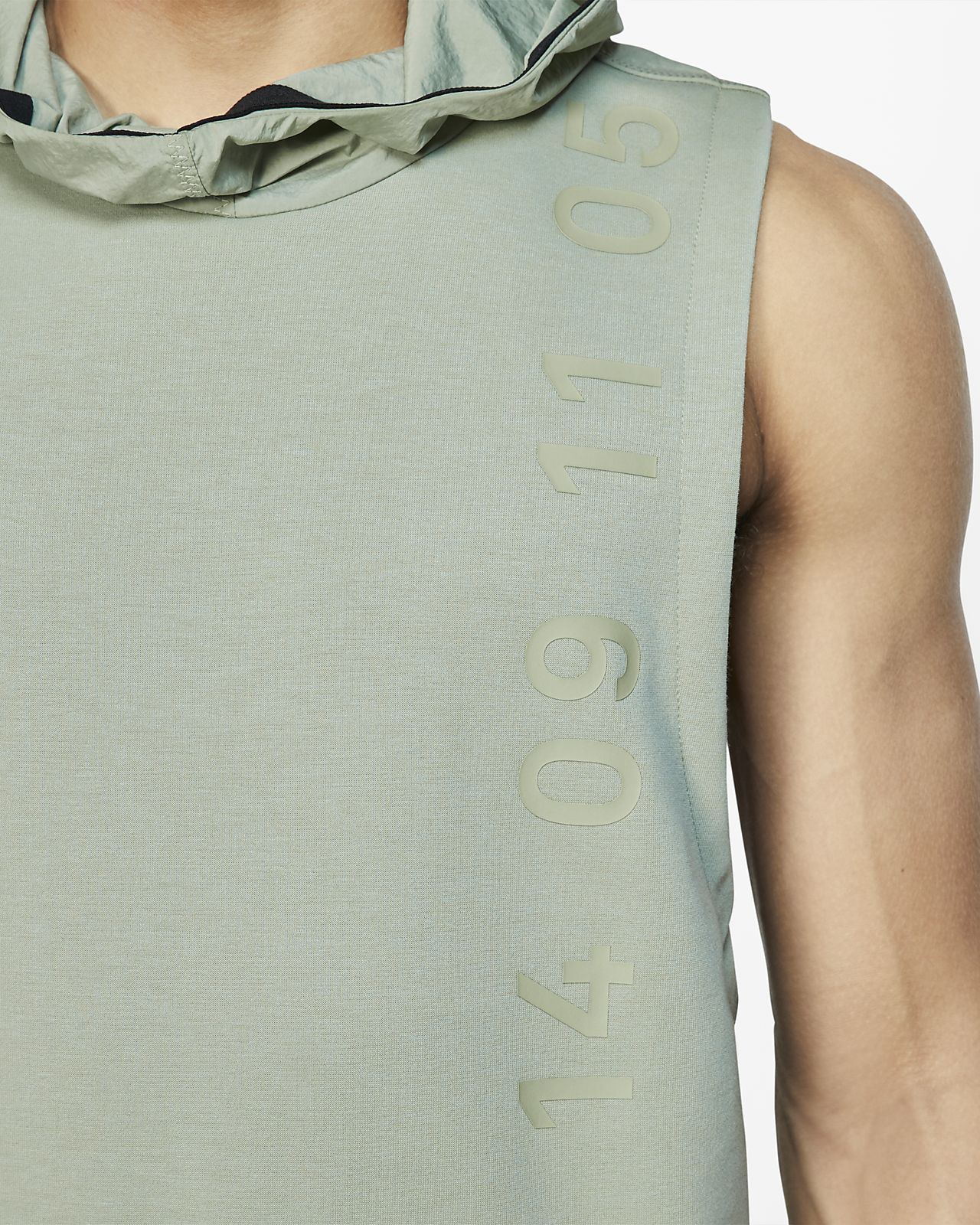 mens hooded sleeveless top