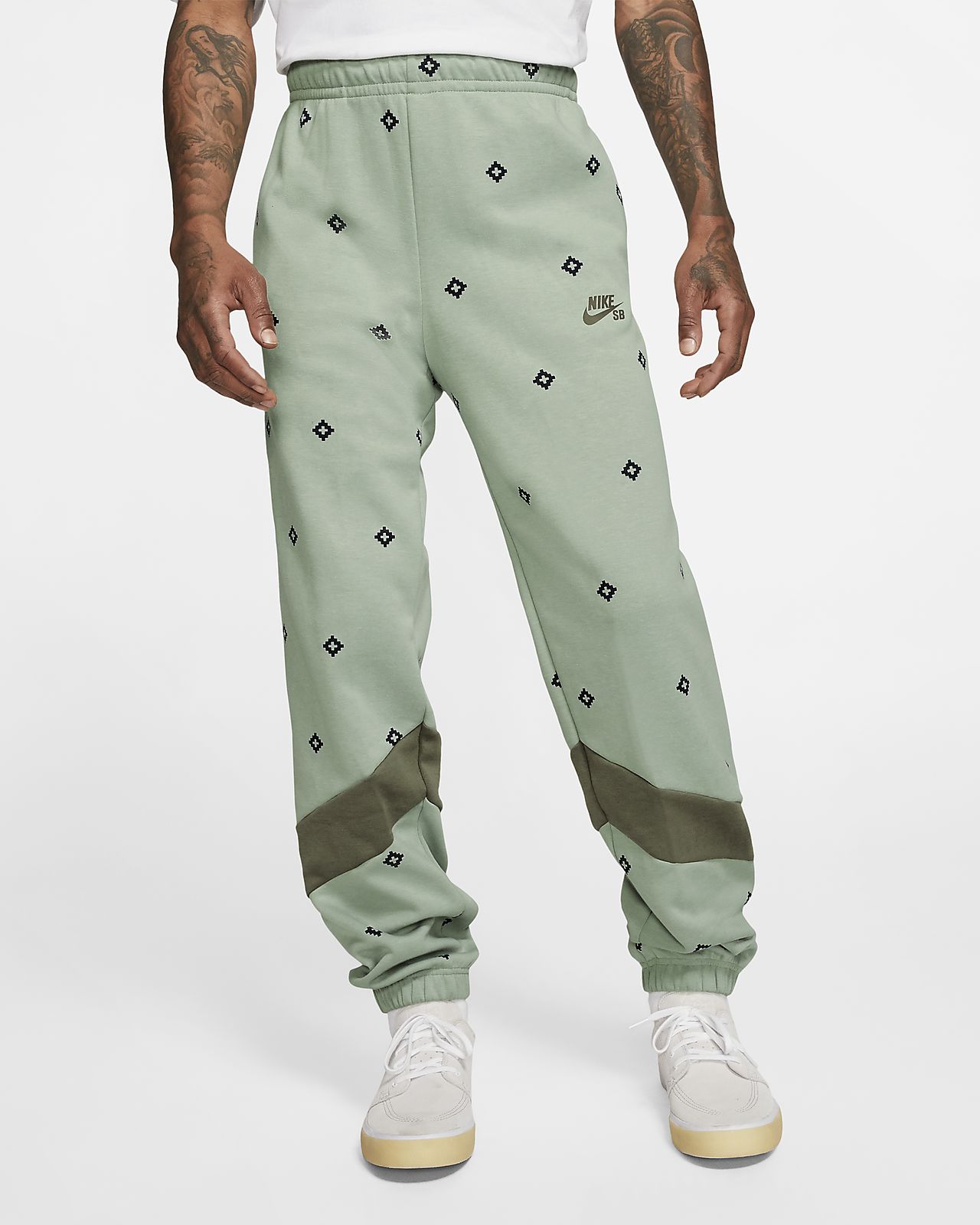 green nike tracksuit bottoms