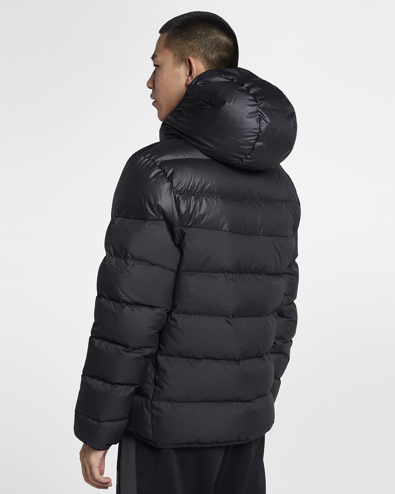 Men's Black Sportswear Down Fill Hooded Parka Men's Black Sportswear Down Fill Hooded Parka