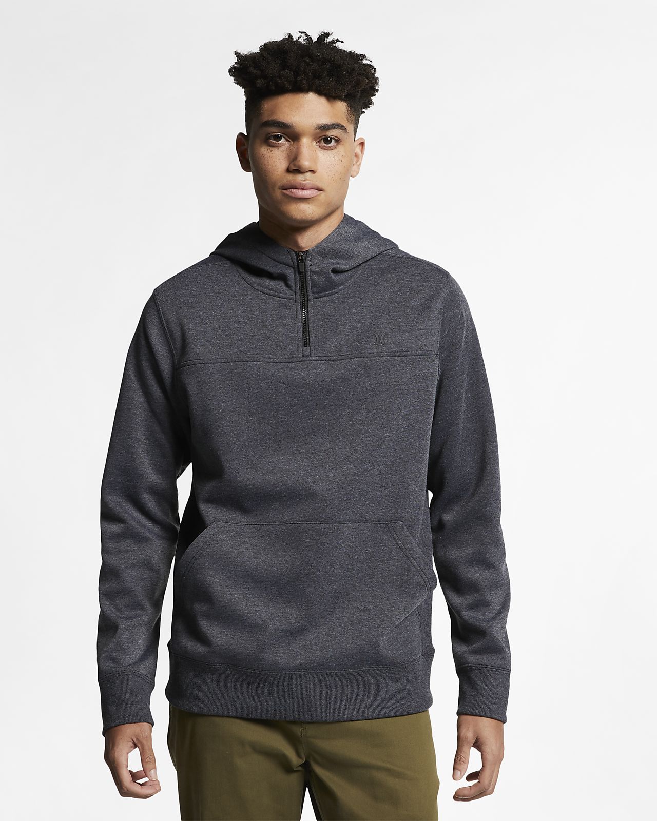 quarter zip fleece hoodie