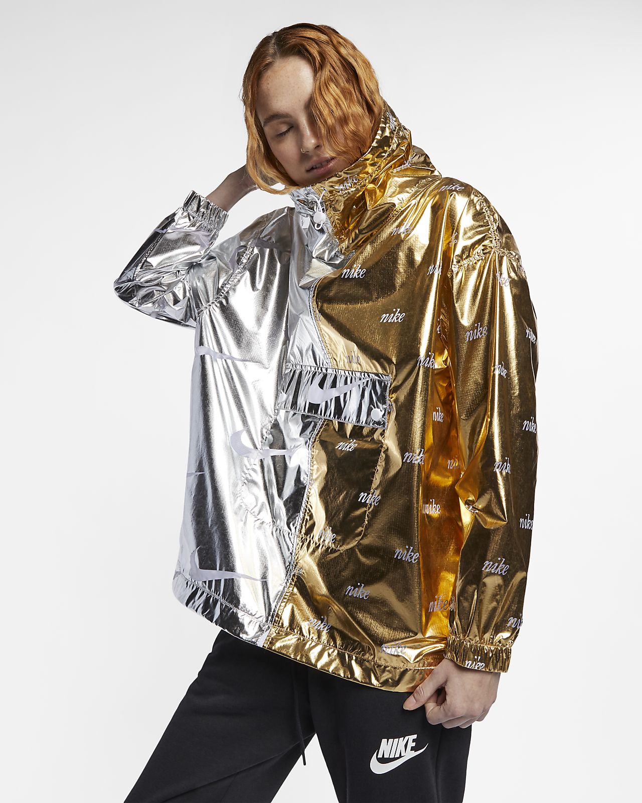 nike gold and silver jacket