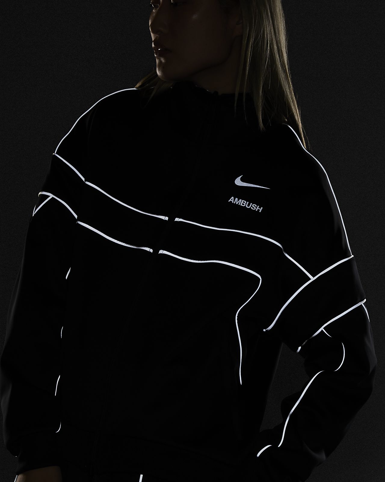 nike x ambush women's reversible jacket black