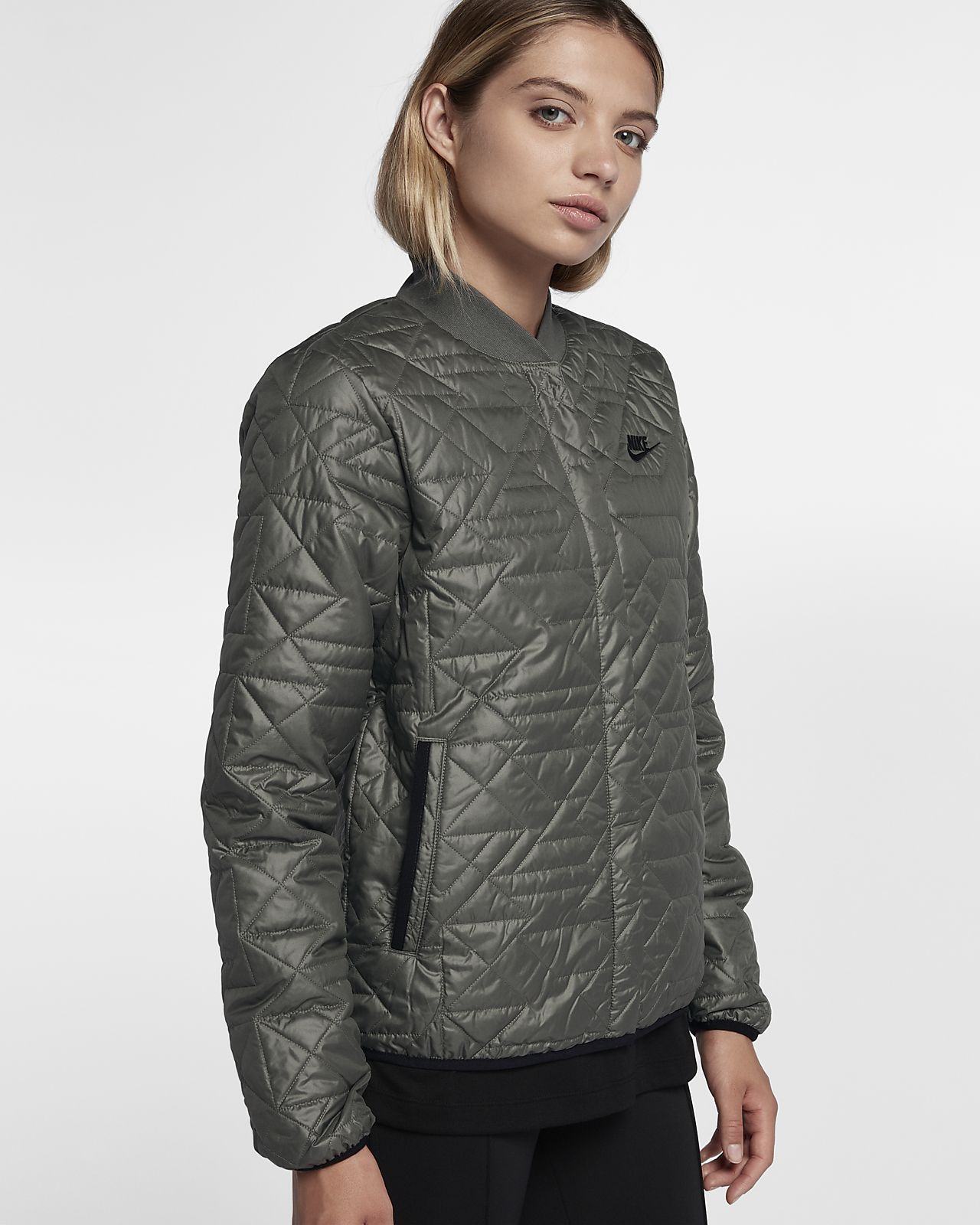 nike black padded coat