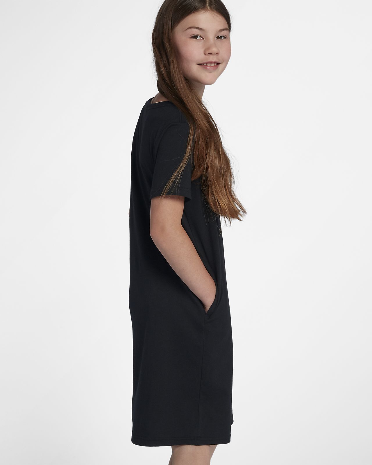 girls black tshirt dress