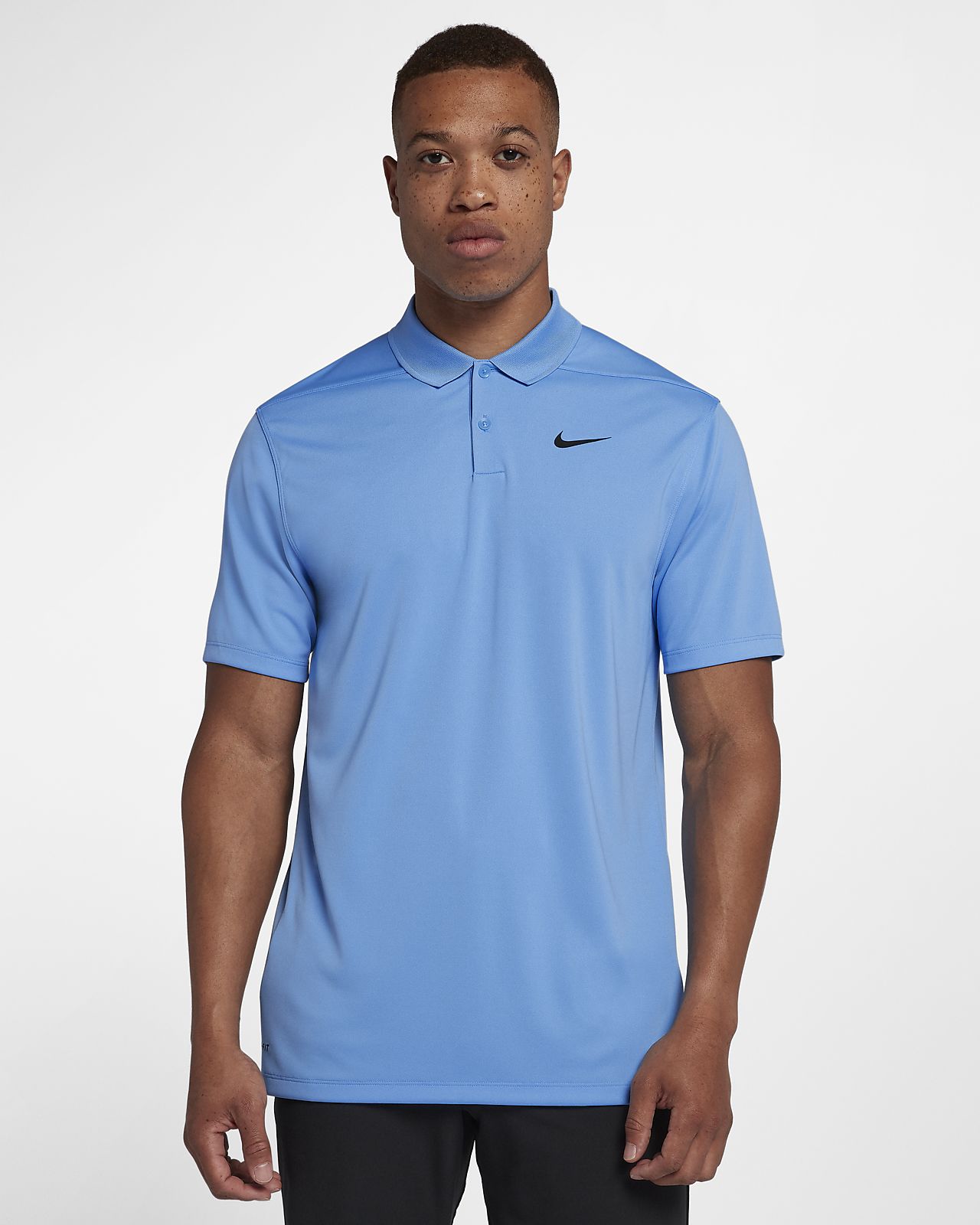 collarless nike golf shirt