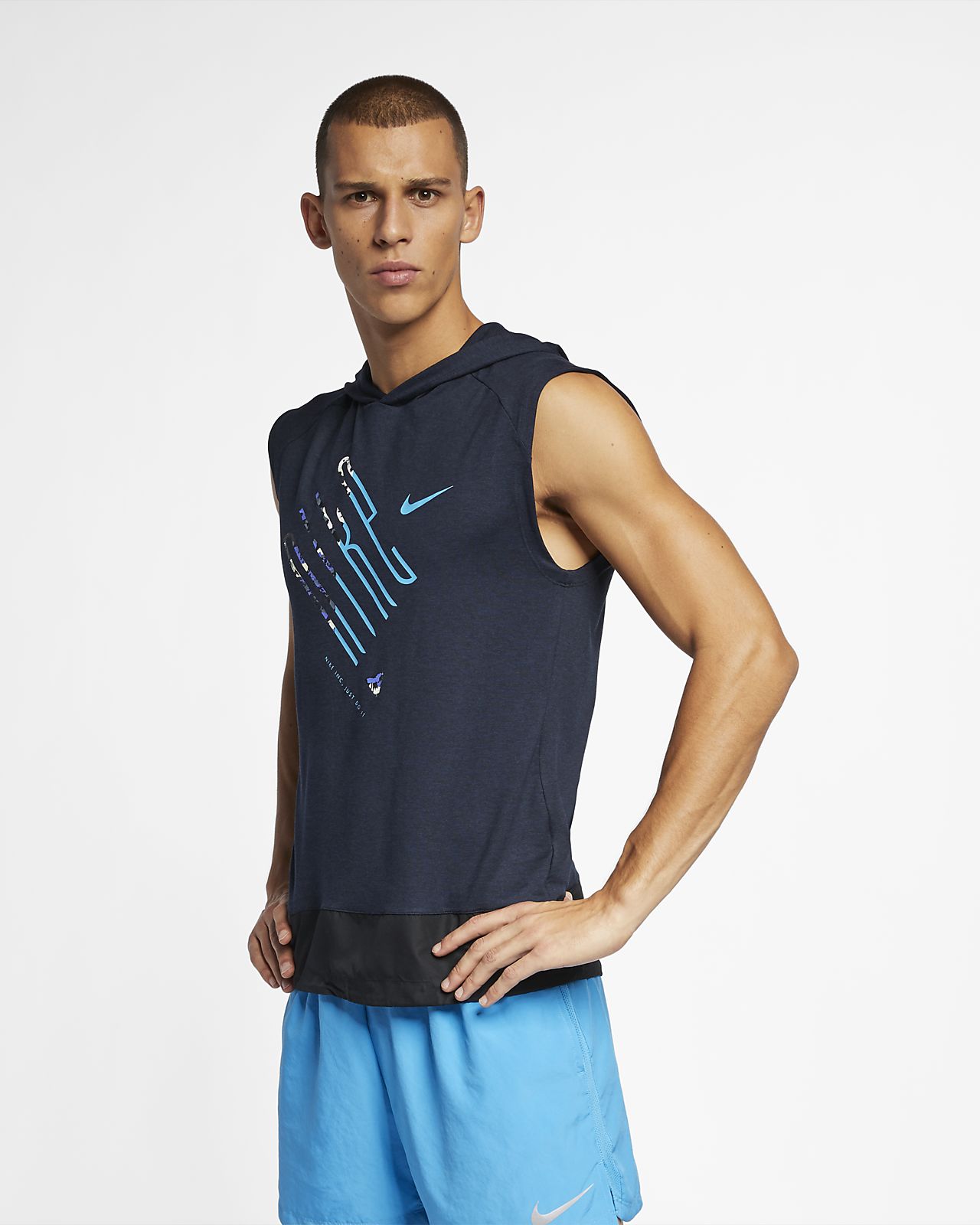 nike element sleeveless running hoodie mens