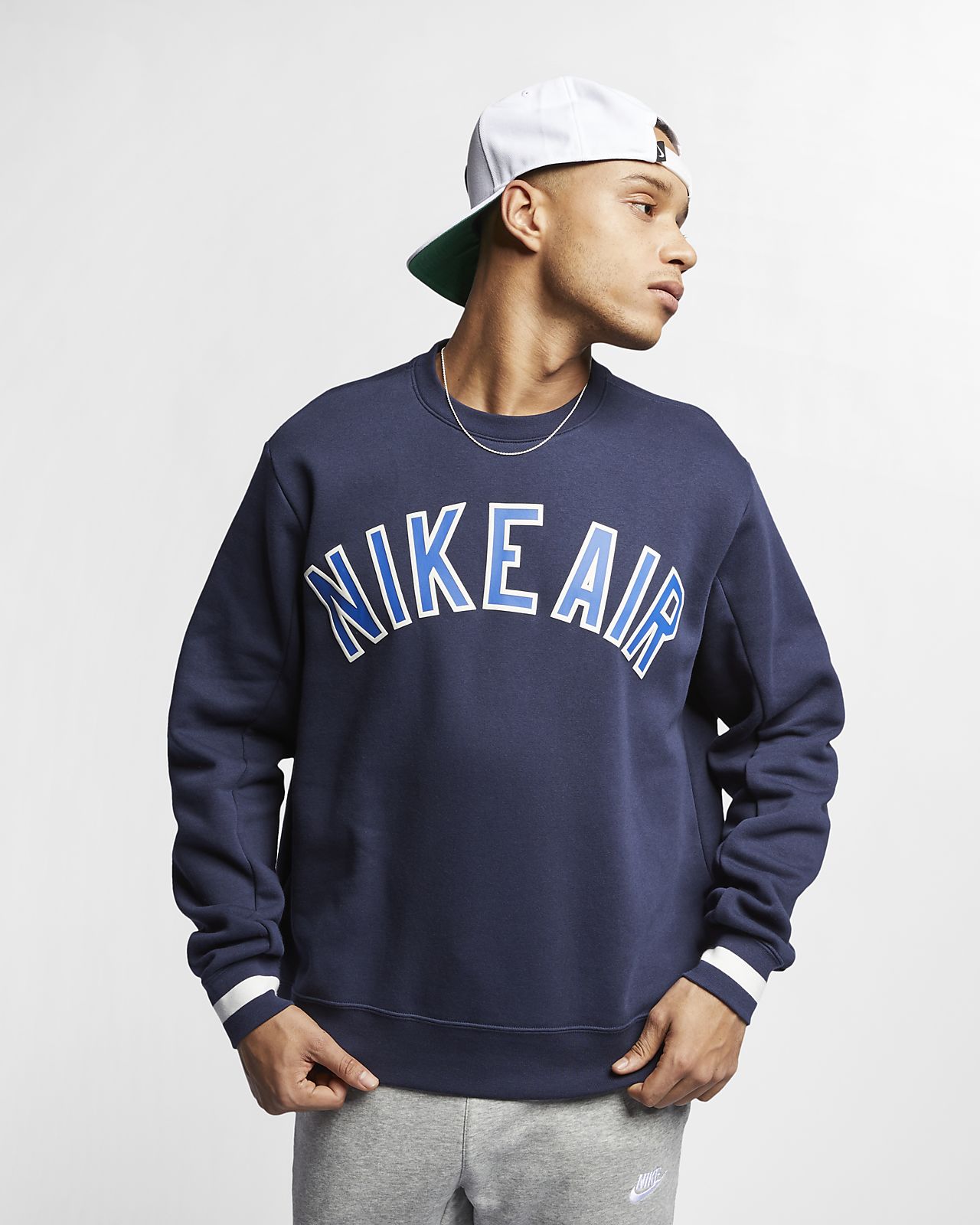 Nike Air kerek nyakkivágású, polár férfipulóver Nike Air kerek nyakkivágású, polár férfipulóver